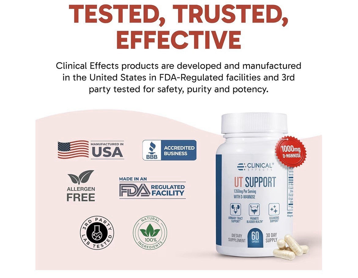 Clinical Effects UT Support With D-Mannose Cleanse Urinary Tract Bladder Health
