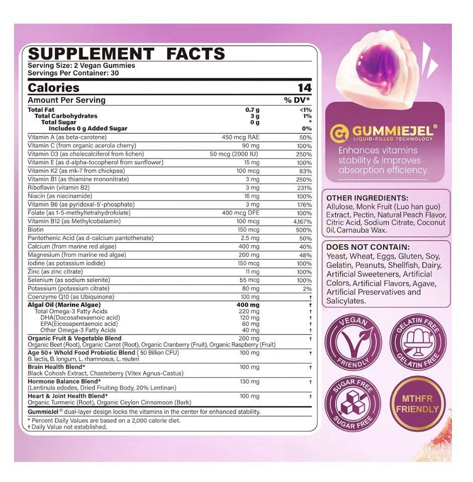 Nextdia Women’s Multivitamin 50+ With Calcium CoQ10 Probiotics 2 Pack