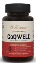 Live Conscious CoQWell CoQ10 Heart Brain Vascular Health Support 60 Softgels