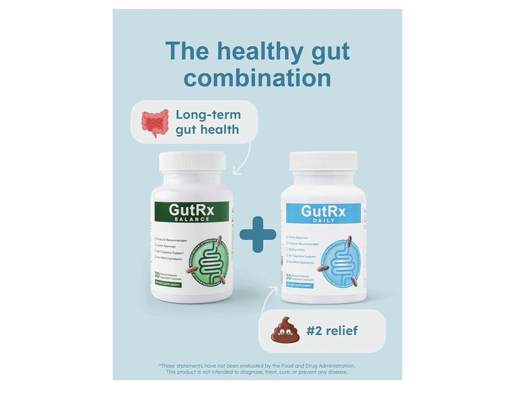 GutRX Daily Probiotics Digestive Gut Health for Women & Men 30 Capsules