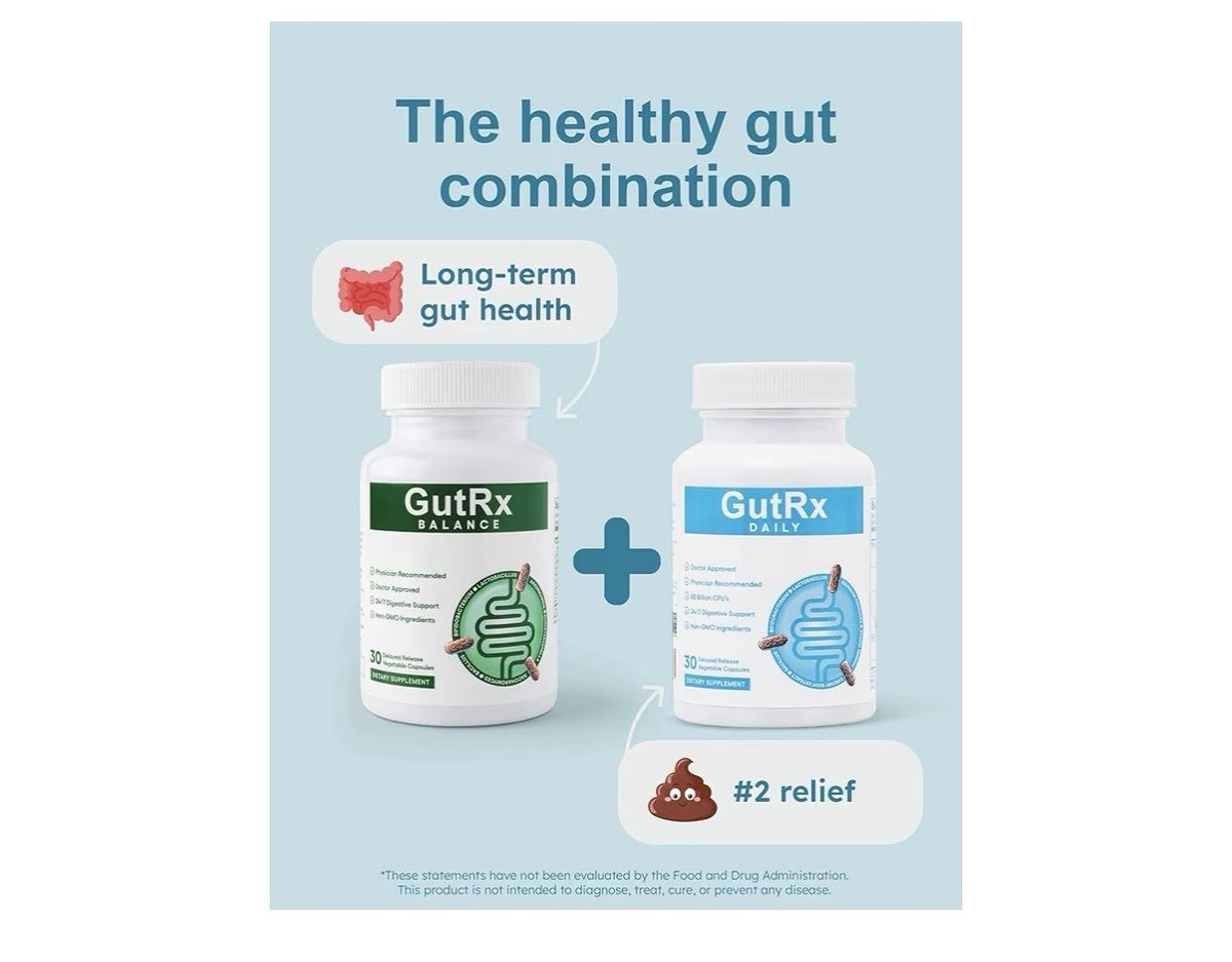 GutRX Daily Probiotics Digestive Gut Health for Women & Men 30 Capsules