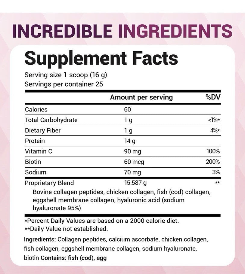 Dr. Berg Multi Collagen Peptides Powder Types I, II, III, V, X Unflavored Powder