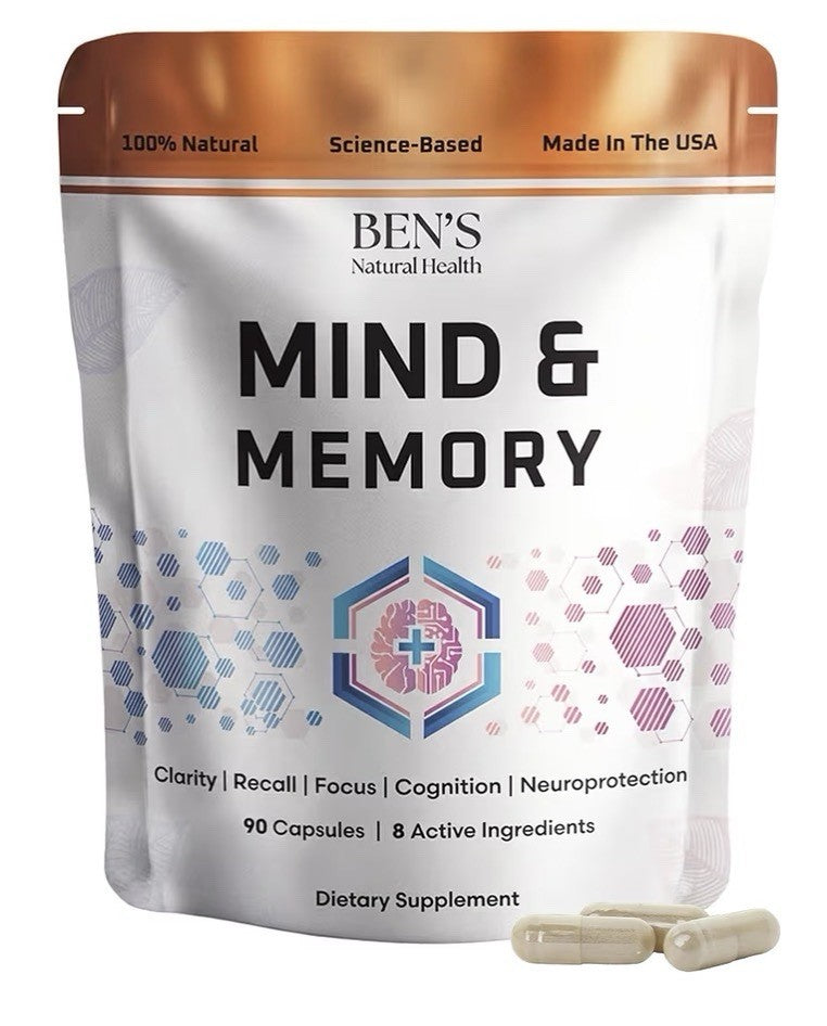 Ben's Natural Health Mind & Memory Nootropic Clarity Recall Focus Support 90caps