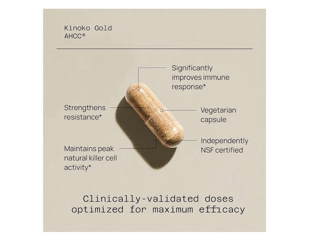 2 Packs Quality of Life Kinoko Gold AHCC  Immune Support 120 Capsules
