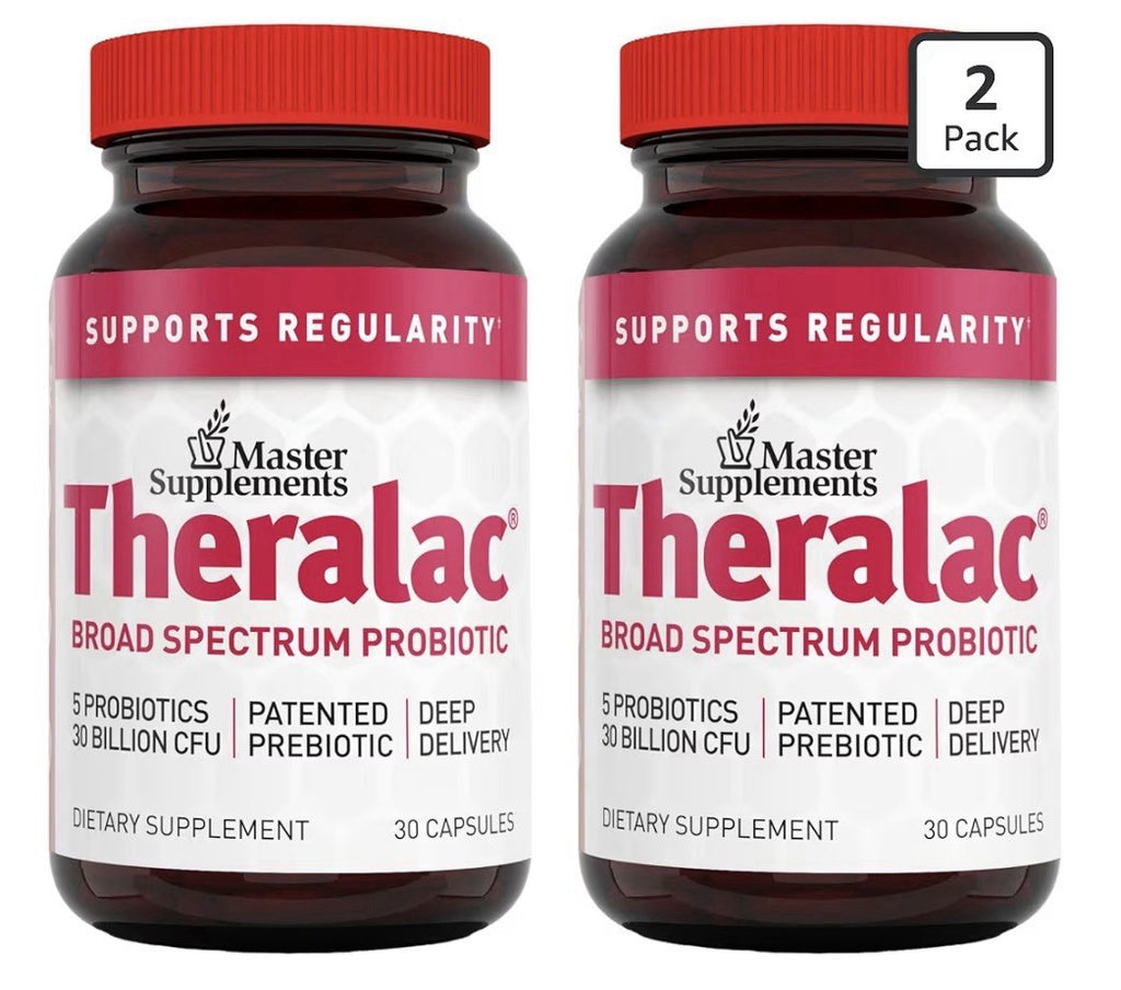Master Supplements Theralac Probiotic Prebiotic Gut Health Gas Bloating 2 Packs