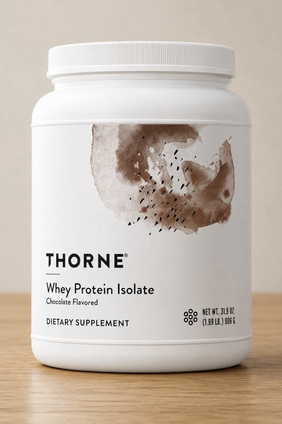 THORNE Whey Protein Isolate Chocolate Flavor 31.9oz Dietary Supplement 30serving