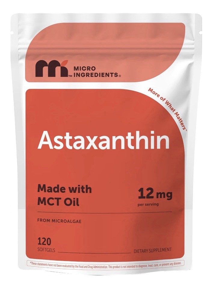 Micro Ingredients Astaxanthin 12mg From Microalgae Triple Strength 120 Softgels