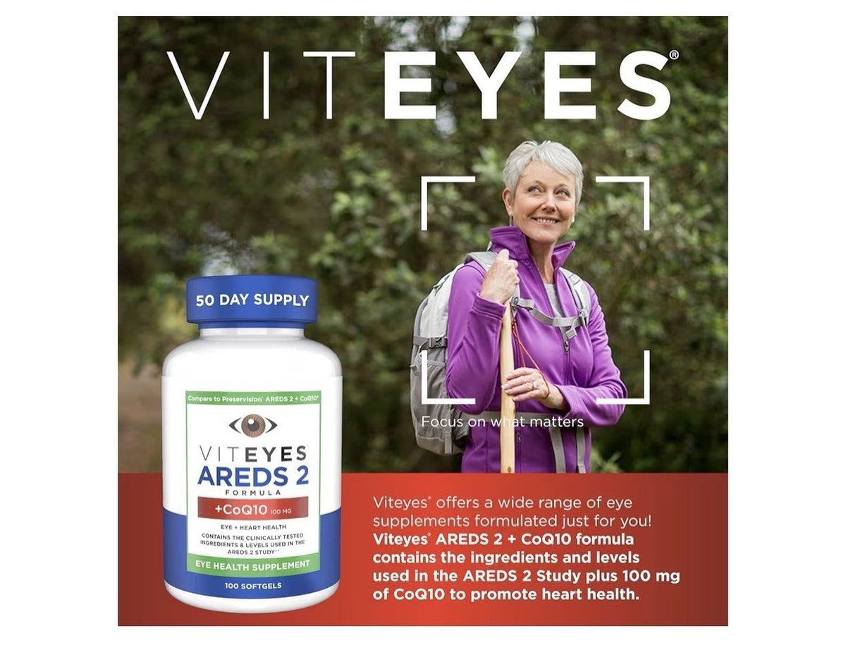 Viteyes AREDS 2 + CoQ10 Eye + Heart Health Eye Health Supplement 100 Softgels