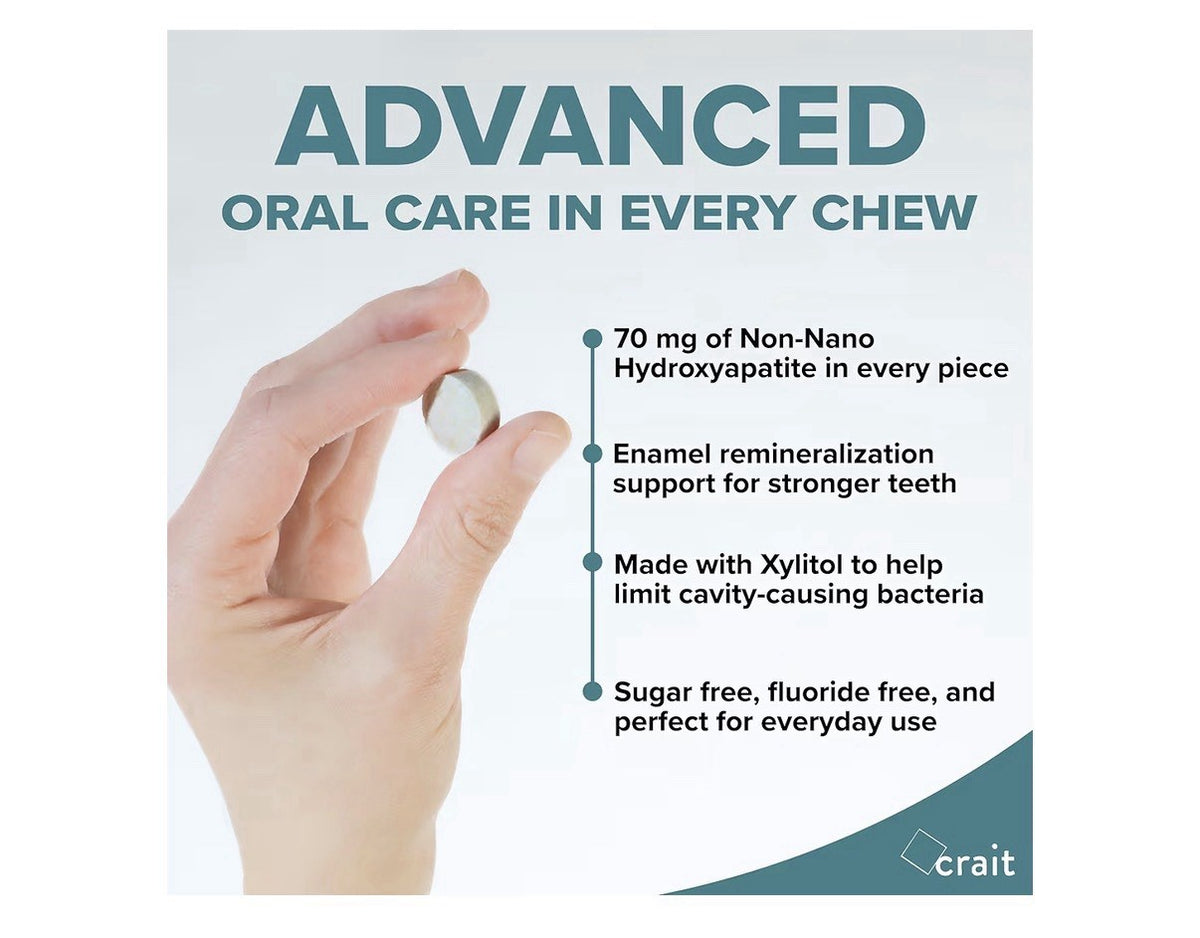 crait Hydroxyapatite Gum With Xylitol Remineralizing Fresh Breath Mint 180pieces