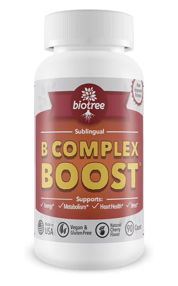 BioTree Labs B Complex Boost Vitamin B12 Sublingual B12 Methylcobalamin B6 90tab
