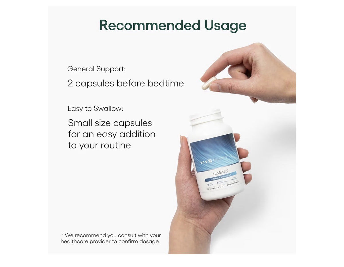 EcoNugenics ecoSleep Restorative Sleep Repair GABA Support Relaxation 60 Capsule