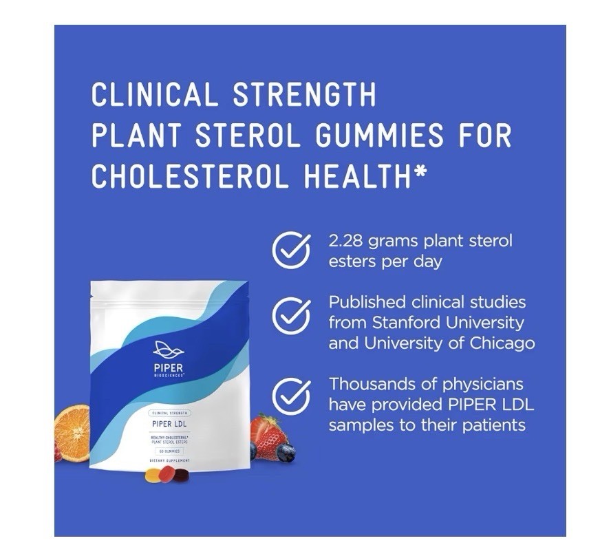 Piper Biosciences Plant Sterols Healthy Cholesterol Gummy Supplement 4 Packs