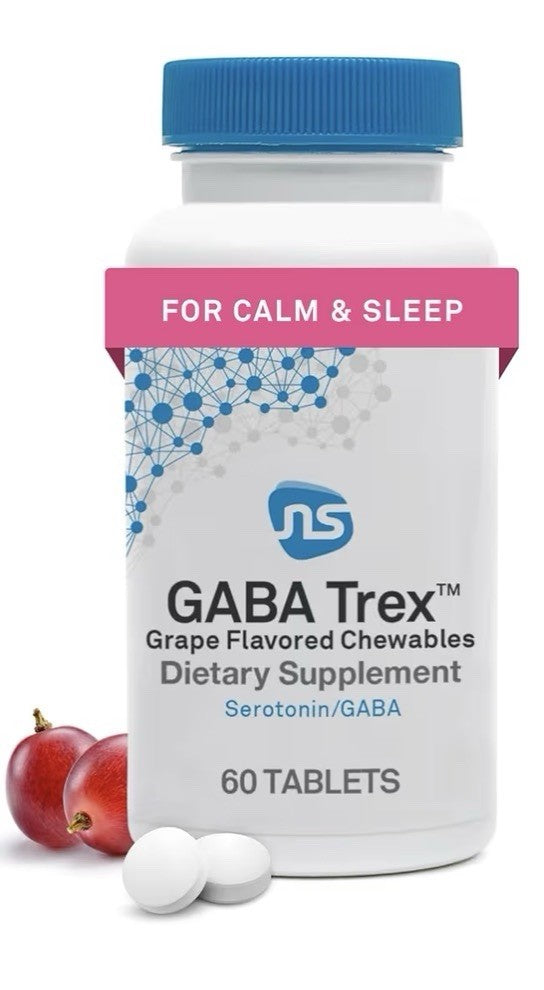 Neuroscience GABA Trex Grape Flavored Chewables Calm Aid Stress Support 60Tablet