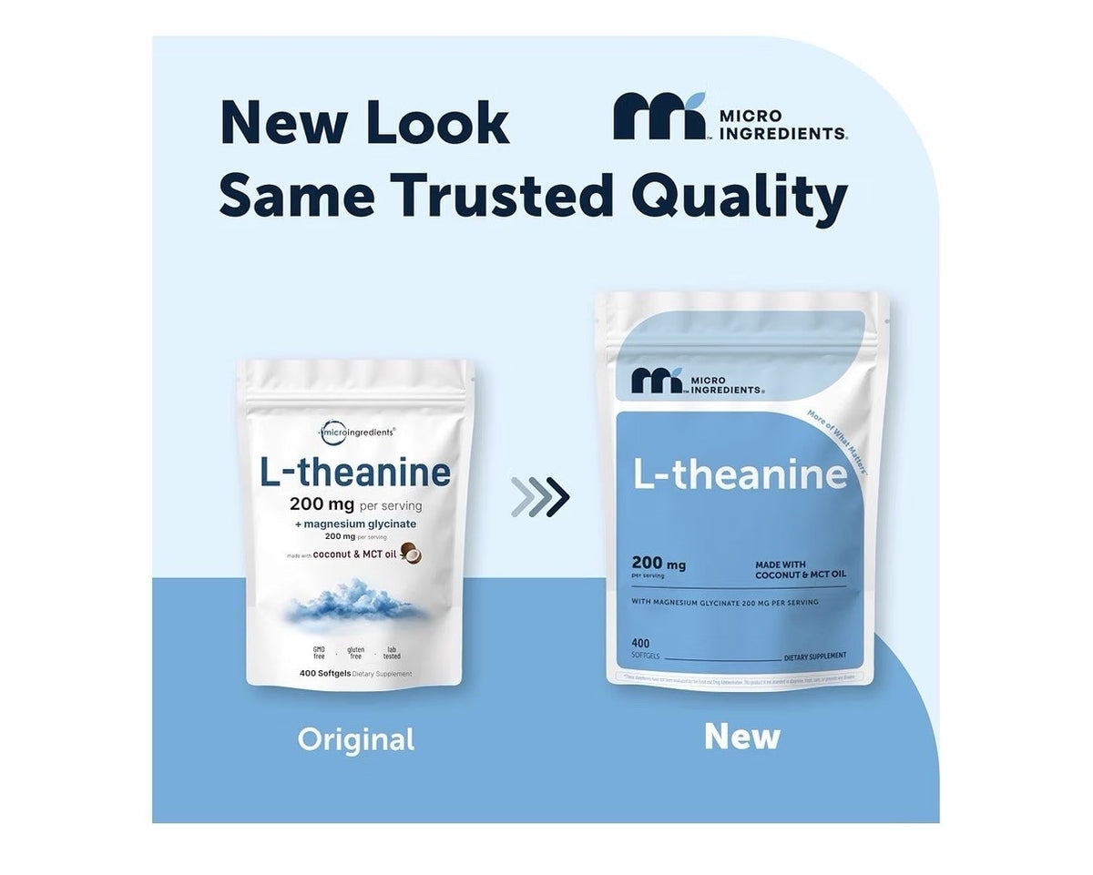 Micro Ingredients L-theanine 200mg Per Serving + Magnesium Glycinate 400 Softgel