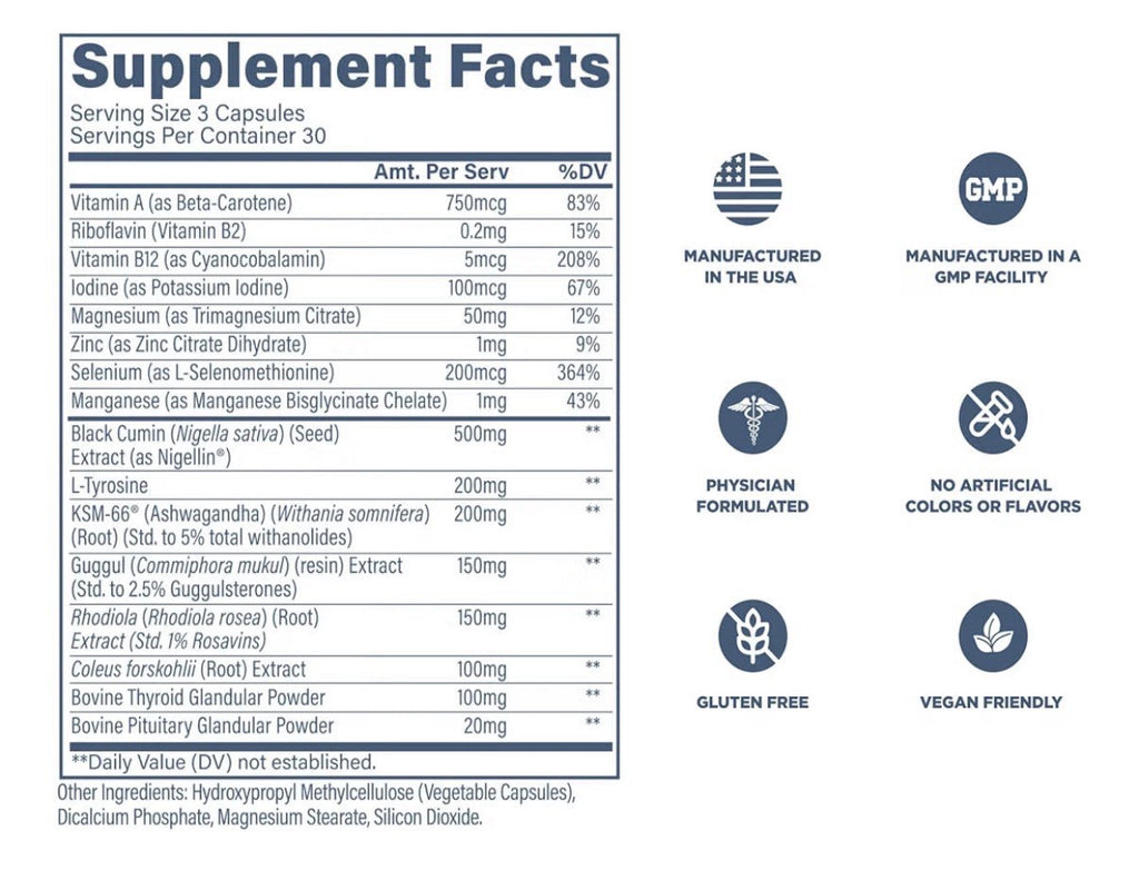 Revive MD Thyroid Support Supports Healthy Thyroid Function For Men & Women 90ca