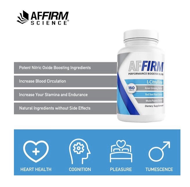 Affirm Performance Booster Blend Increase Blood Circulation Stamina Men 150 Tabs