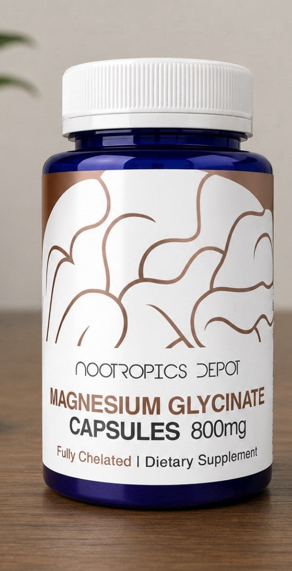 Nootropics Depot Magnesium Glycinate 800mg 180 Capsules Dietary Supplement