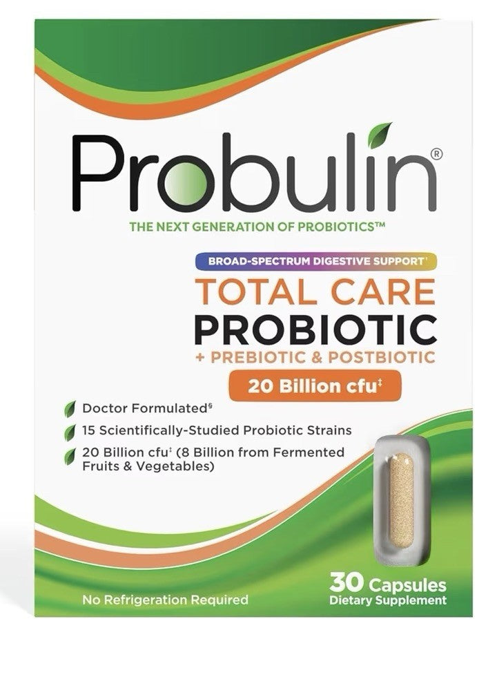 Probulin Total Care Probiotic Prebiotics Postbiotics Gut Digestive Immune 30cap
