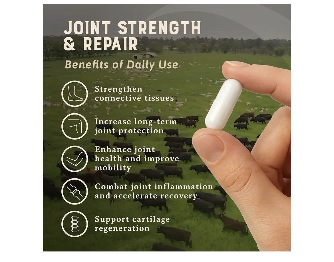 Heart & Soil Joint Strength & Repair Support Grass Fed Finished Supplement 180ca