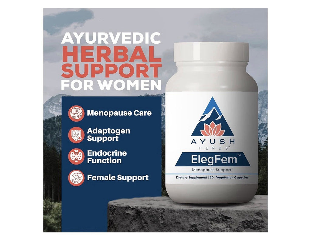 Ayush Herbs ElegFem For Women Menopause Hormone Balance Hot Flash Support 60caps