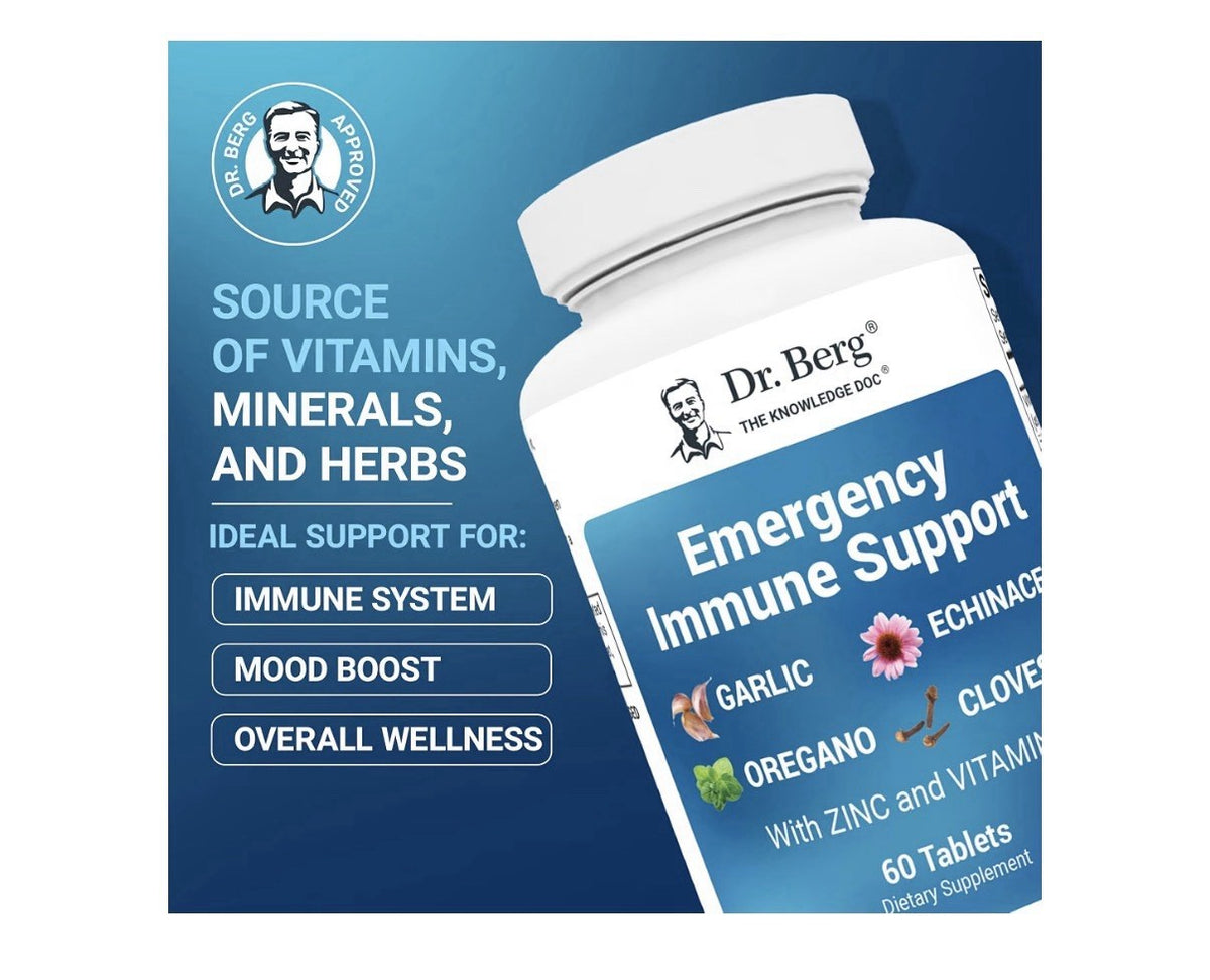 Dr. Berg Emergency Immune Support w/ Potent Blend Of Herbal Extracts 60 Tablets