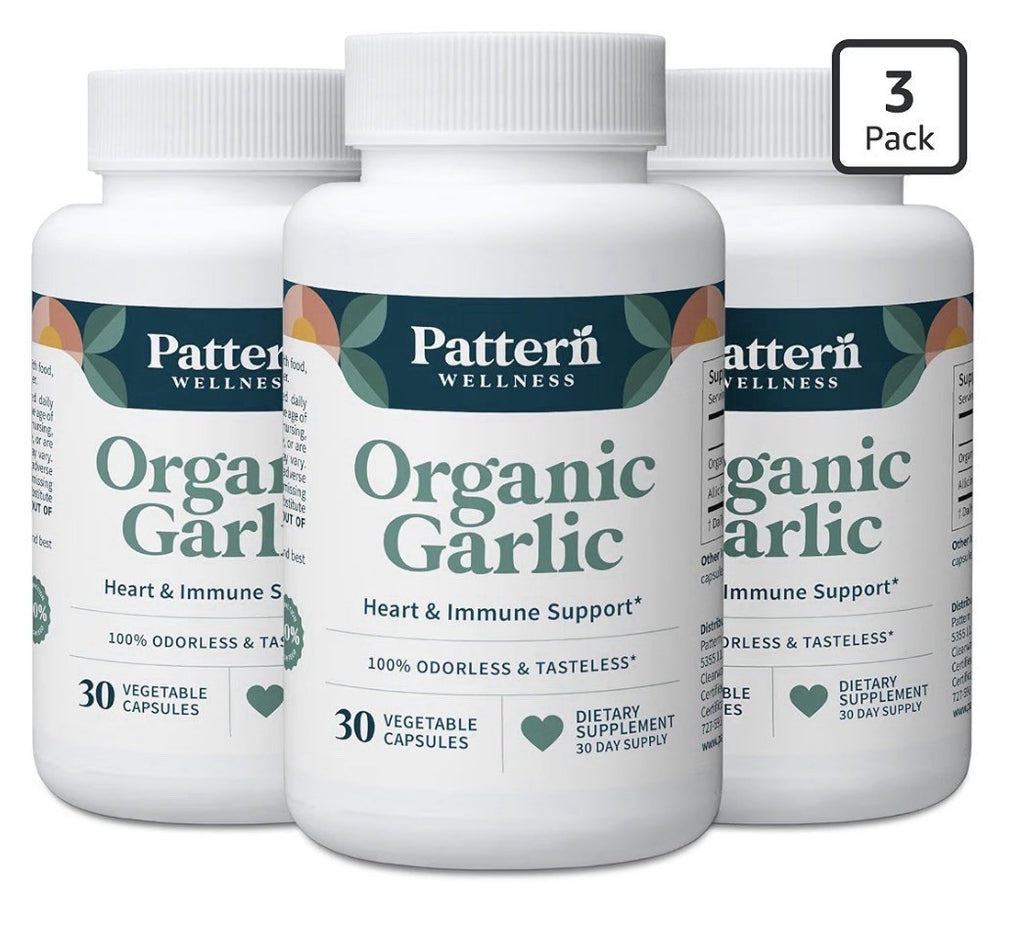 Pattern Wellness Organic Garlic Heart & Immune Support Odorless Tasteless 3 Pack