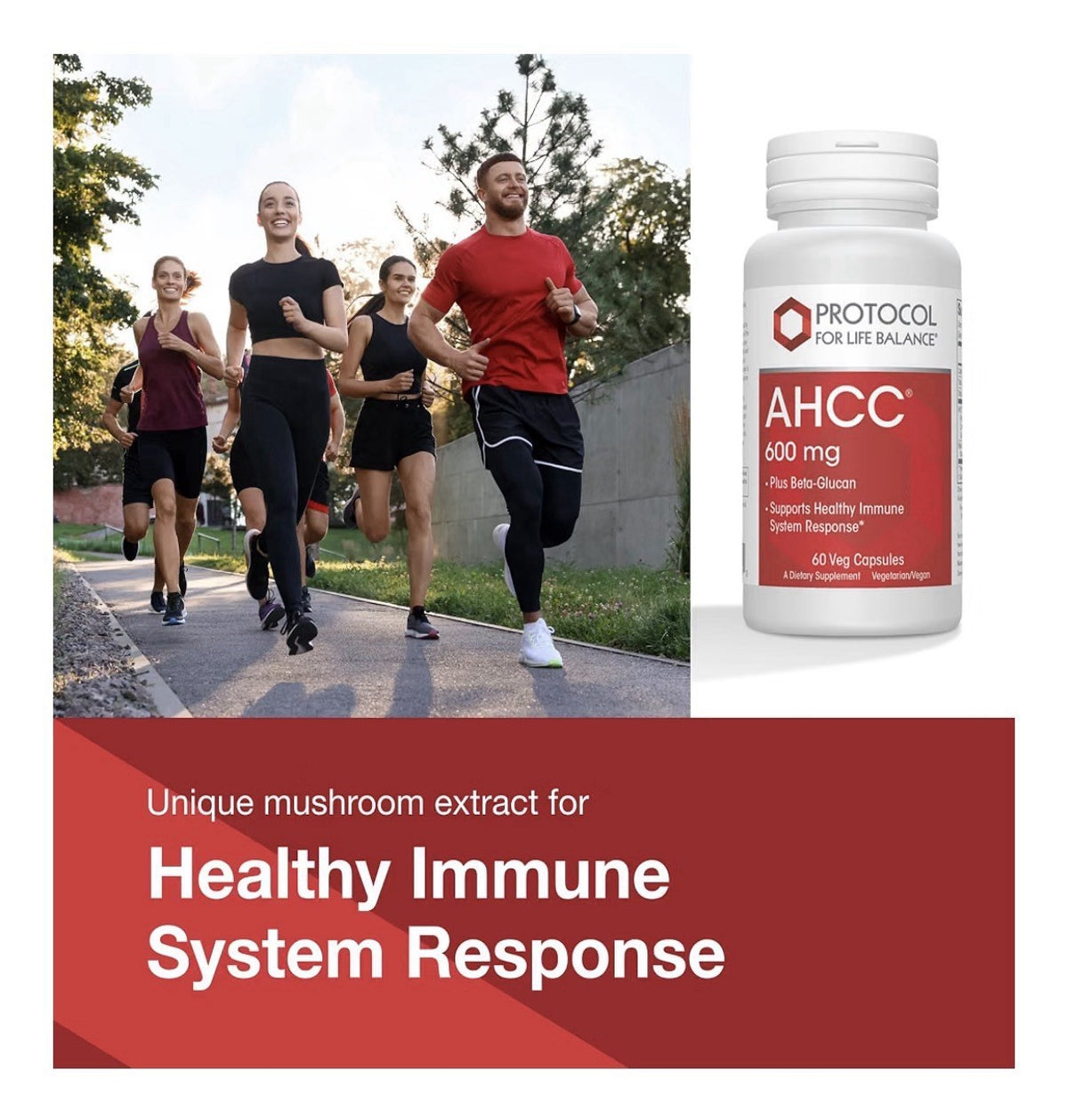 PROTOCOL FOR LIFE BALANCE AHCC 600 mg Plus Beta Glucan Healthy Immune System 60c