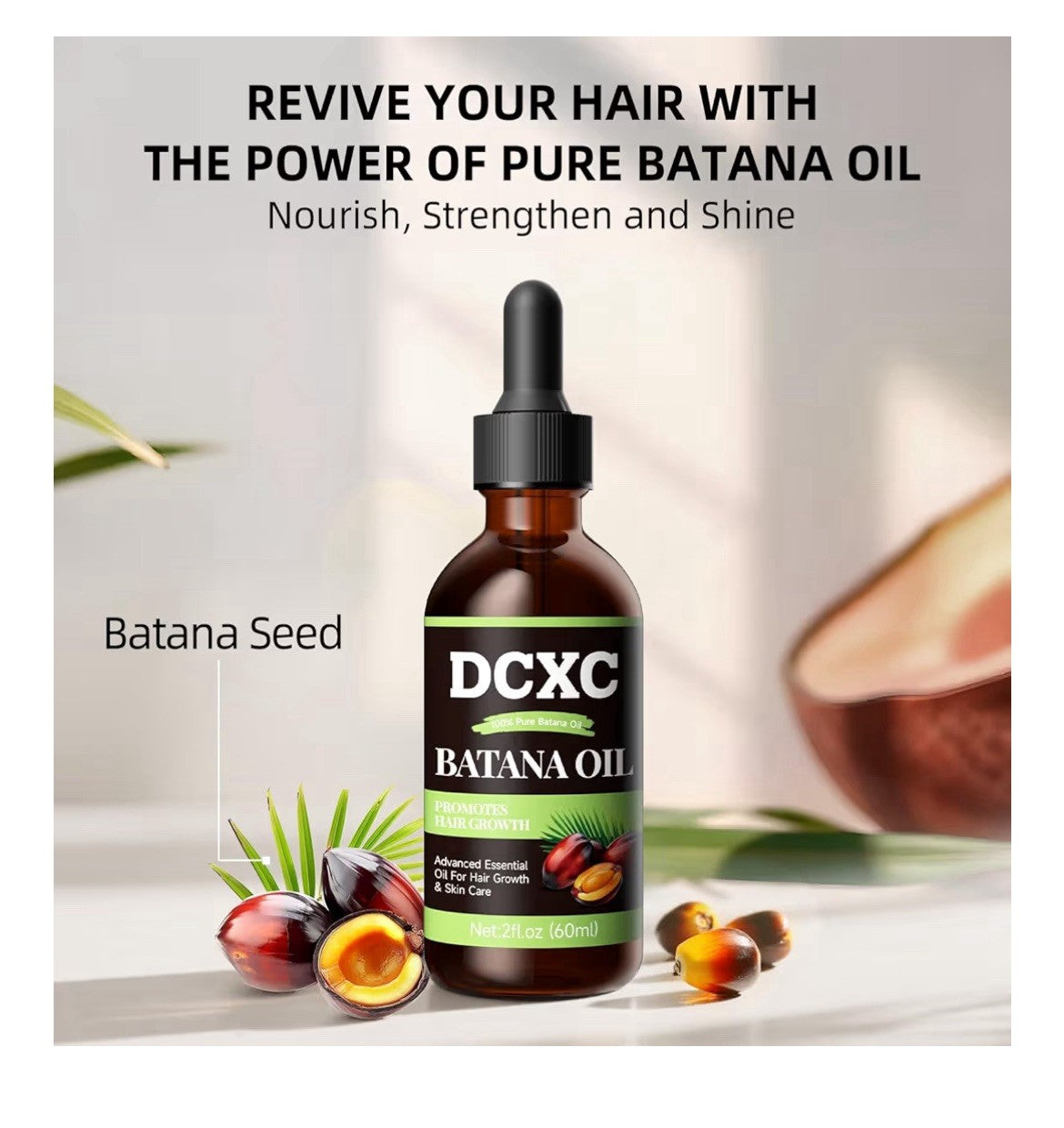 DCXC 100% Pure & Natural Batana Oil for Hair Growth Strengthens Hair 60ml