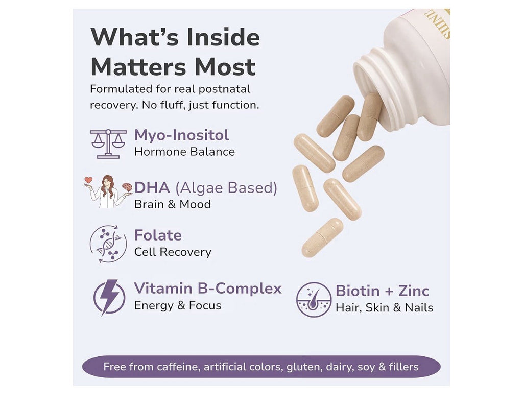 Zenzani Align & Shine Postnatal Vitamins Women DHA Iron Folate Myo-Inosito 60cap