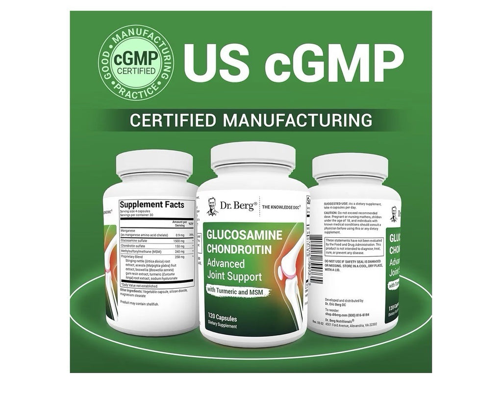 Dr. Berg Glucosamine Chondroitin Advanced Joint Support With Tumeric,MSM 120caps