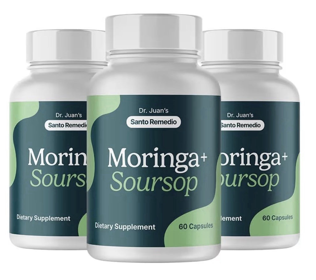 3Pack Santo Remedio Moringa + Soursop Dietary Supplement Support Overall Health