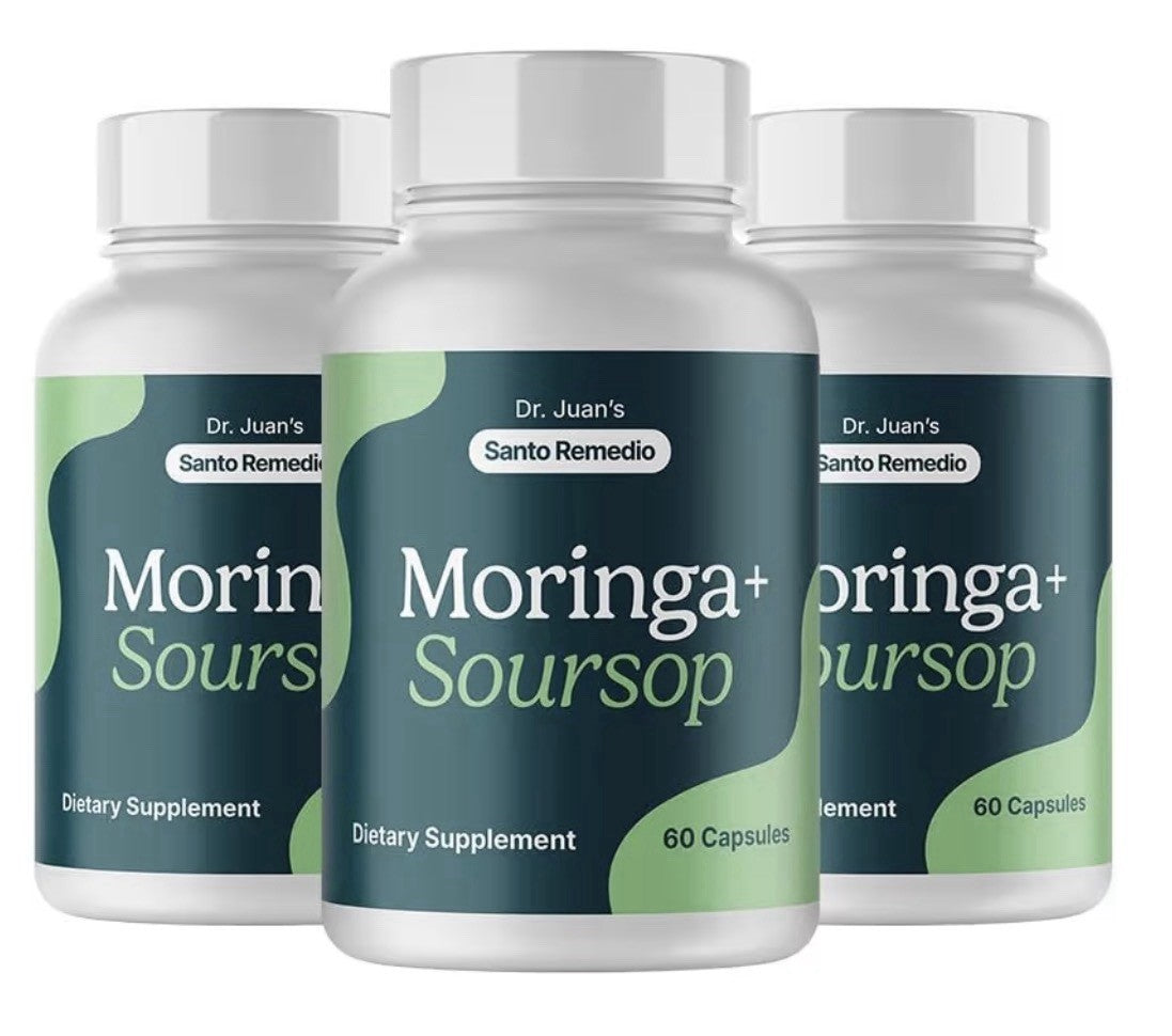 3Pack Santo Remedio Moringa + Soursop Dietary Supplement Support Overall Health