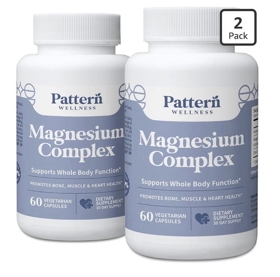 2Pack Pattern Wellness Magnesium Complex Support Whole Body Function Muscle Bone