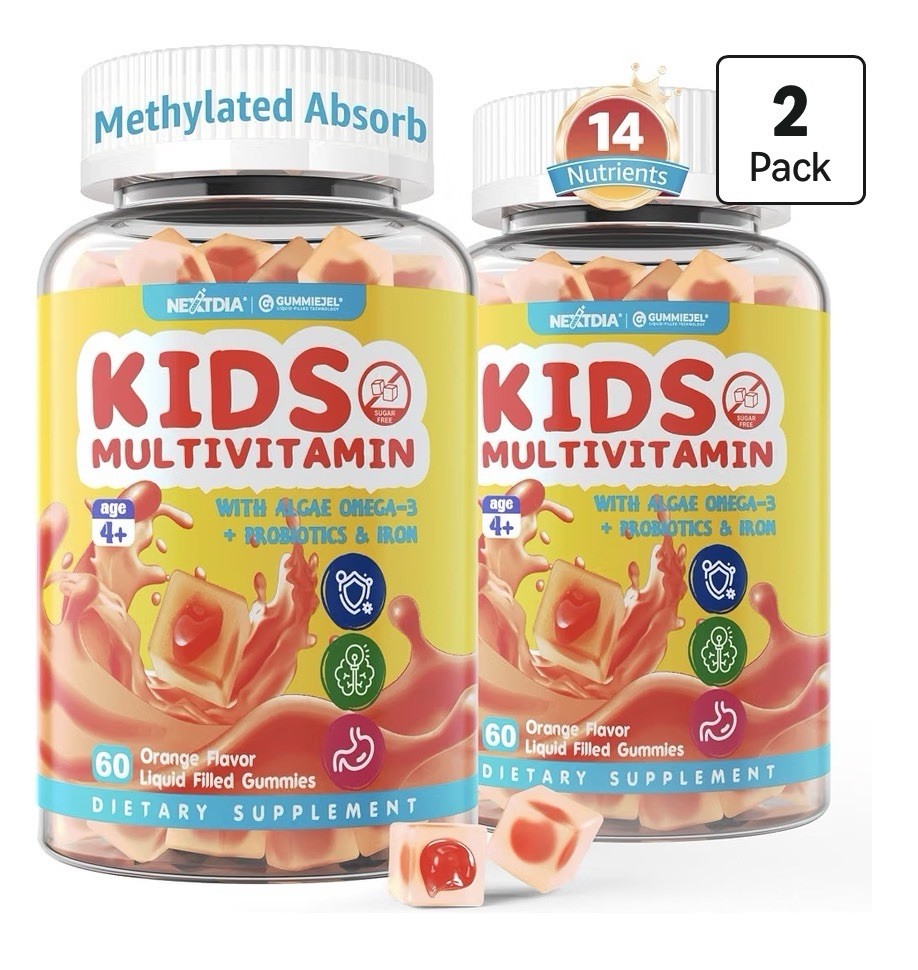 Nextdia Kids Multivitamin Age 4+ With Omega 3 Probiotics & Iron 2 Pack