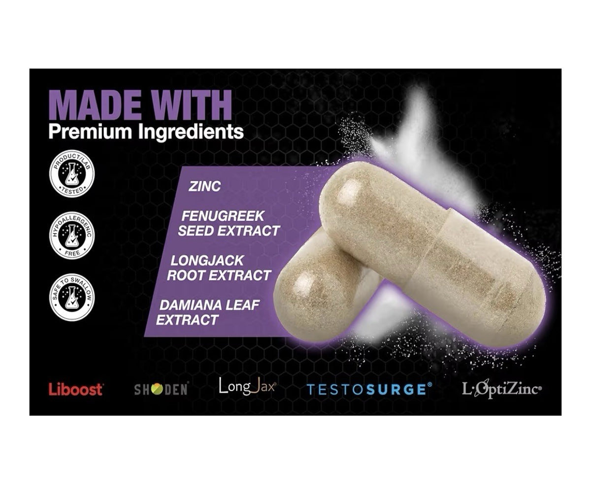 Vital Rise Testosterone Supplement for Men Advanced Testosterone Booster 30 Caps