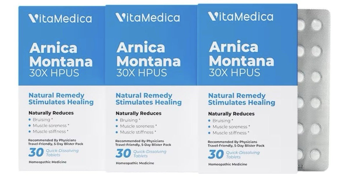 3 Packs VitaMedica Arnica Montana Blister Pack for Bruising Pain Swelling