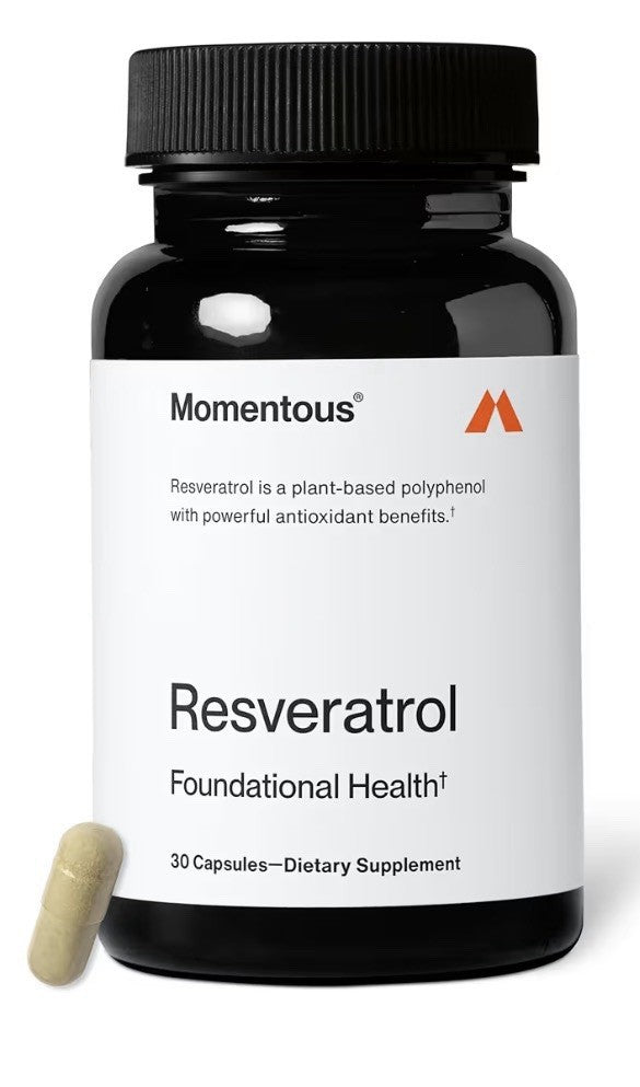 Momentous Resveratrol Foundational Health Healthy Aging Brain Heart Support 30ca