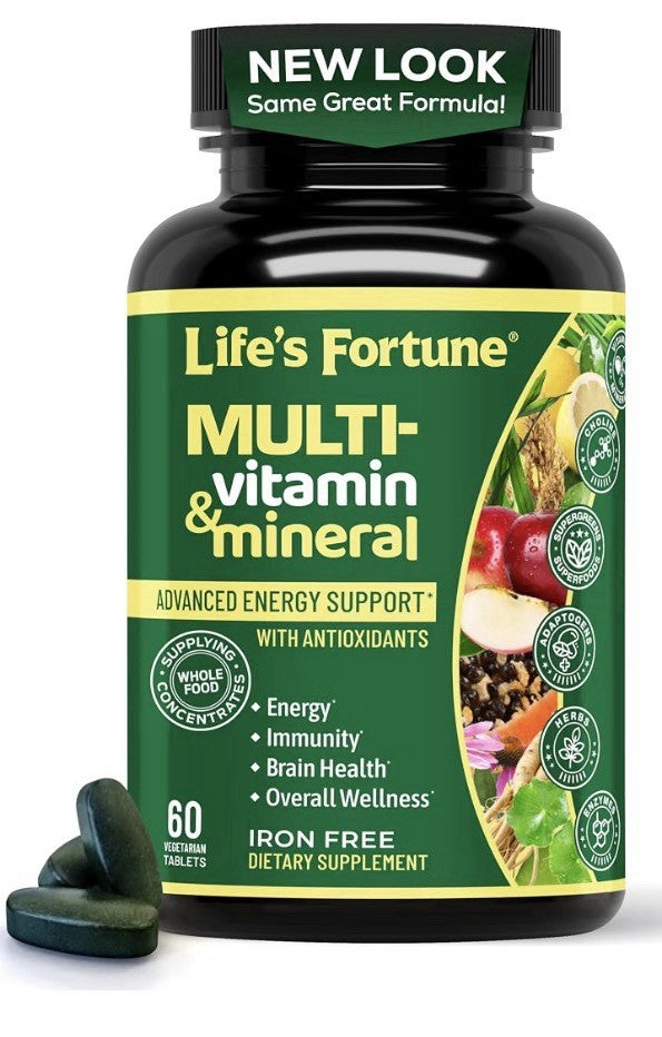 Life's Fortune Multivitamin Mineral Energy Immunity Brain Overall Wellness 60Tab