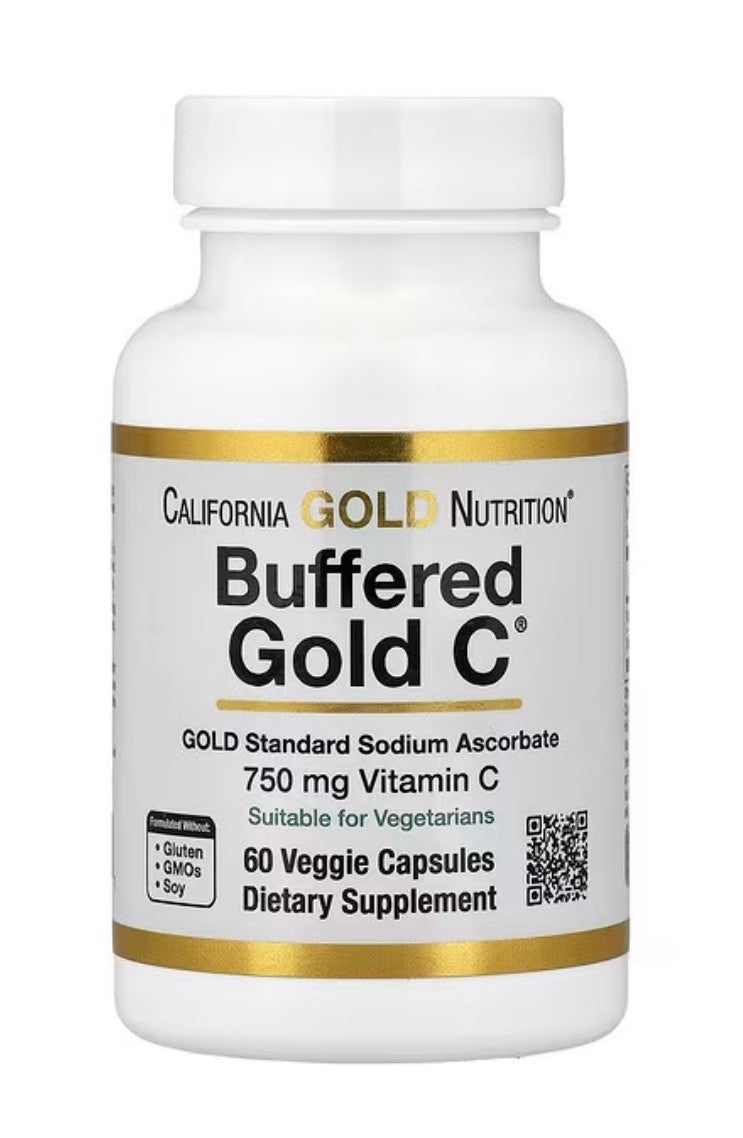 California Gold Nutrition Buffered Gold C GOLD Standard Sodium Ascorbate 60 Caps