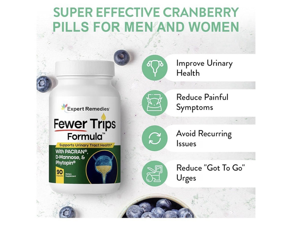 Expert Remedies Fewer Trips Formula Urinary Tract Bladder Support for Women &Men