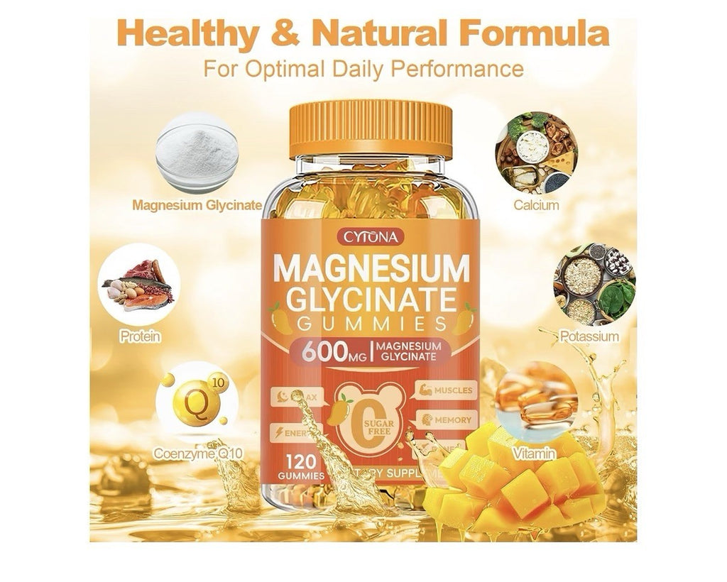 Nextdia Magnesium Glycinate Gummies 600mg Muscles Memory Bones Relax 2 Pack