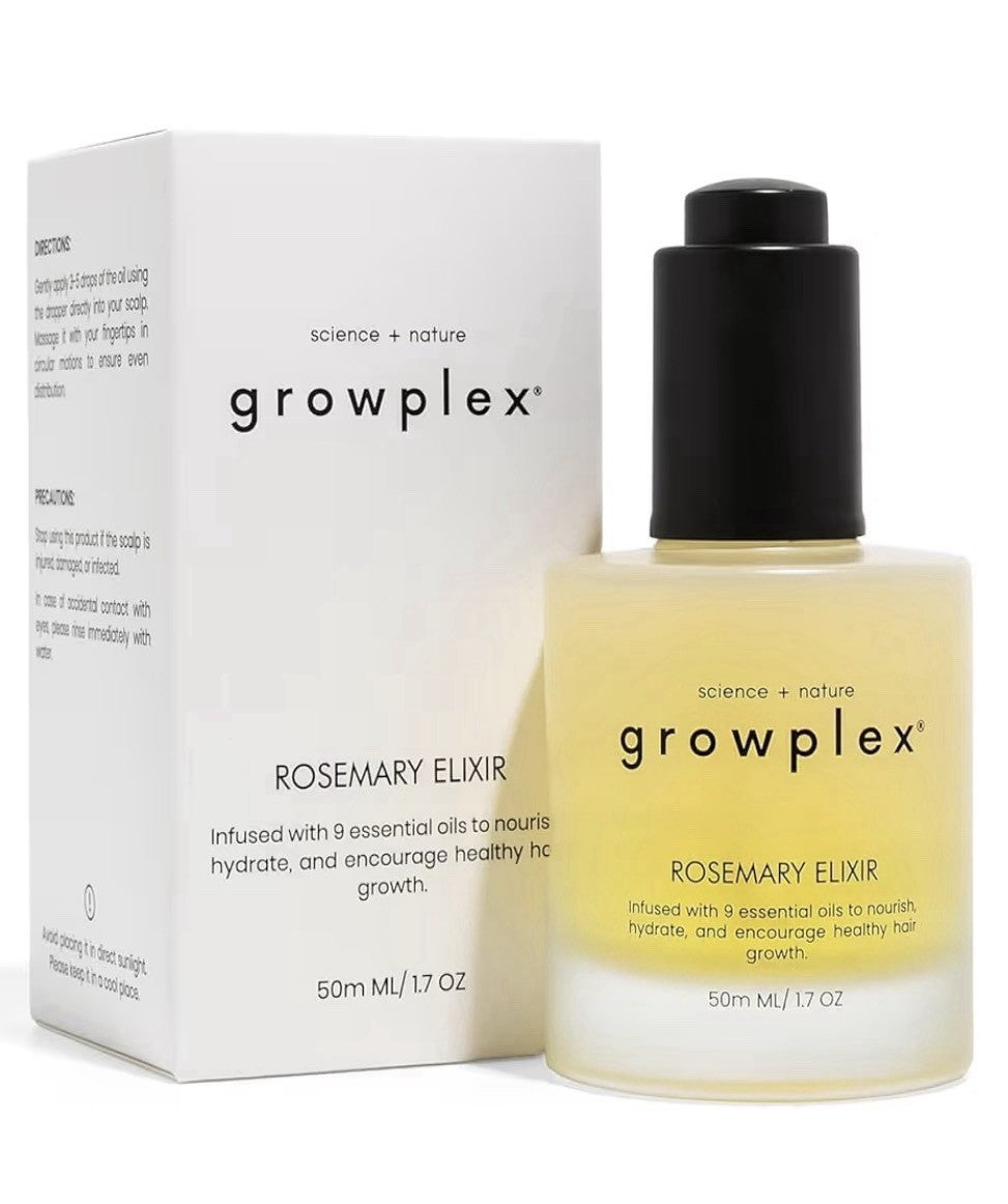 Growplex Rosemary Elixir Daily Scalp Oil with 9 Essential Oils Healthy Scalp 2oz