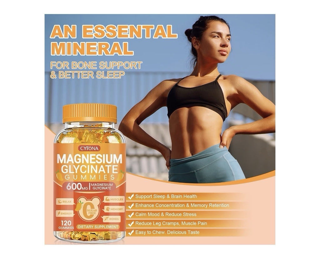 Nextdia Magnesium Glycinate Gummies 600mg Muscles Memory Bones Relax Energy 120g