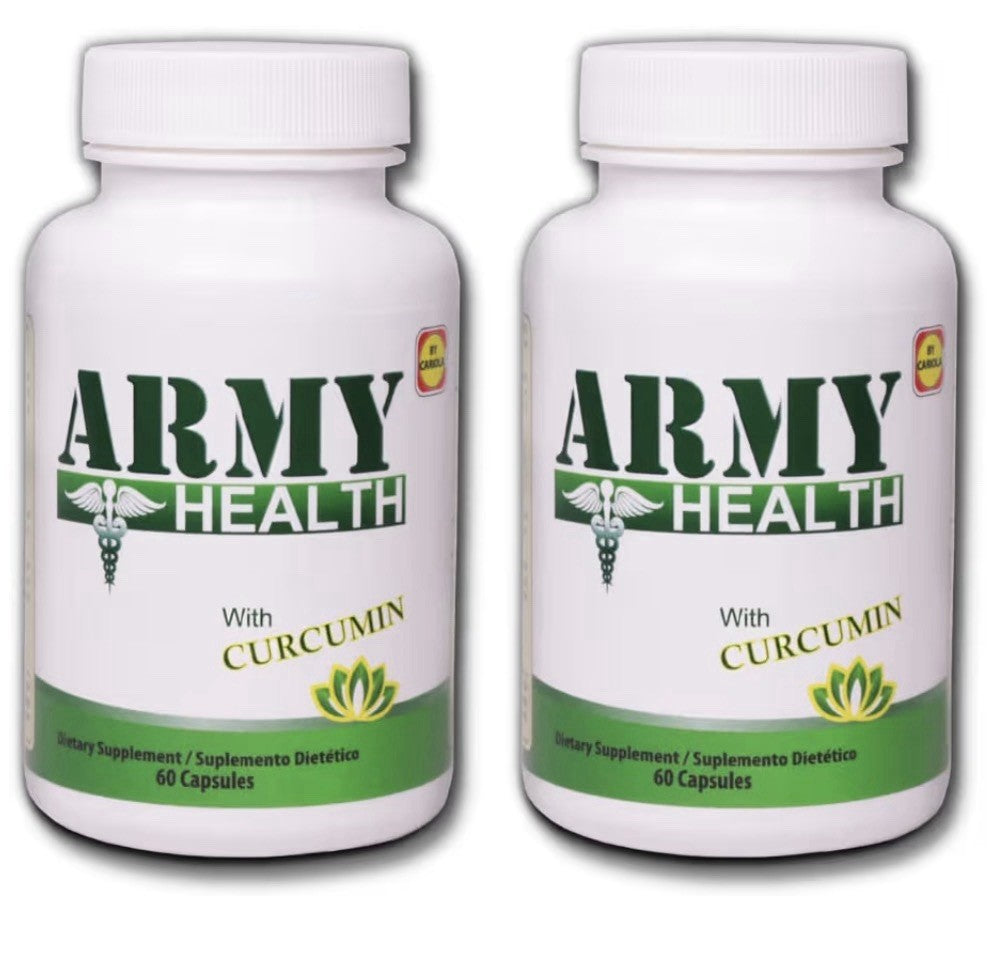 ARMY HEALTH Turmeric Curcumin Supplement Capsules Extra Strength Turmeric 2Packs