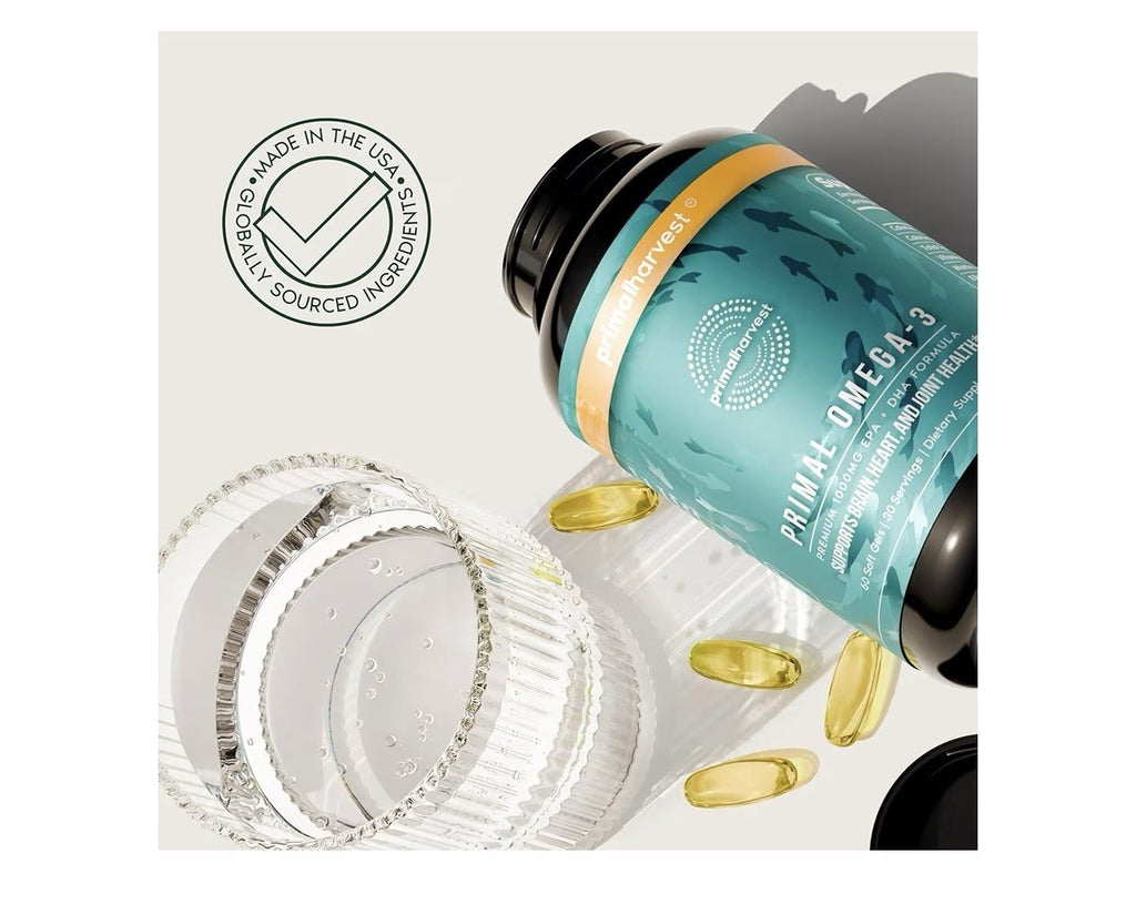 Primal Harvest Omega-3 EPA DHA Supports Brain Heart Joints Health 60 Softgels