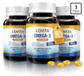 LOVITA Omega-3 Fish Oil rTG 90% Heart Brain Health Support For Women Men 3 Pqck
