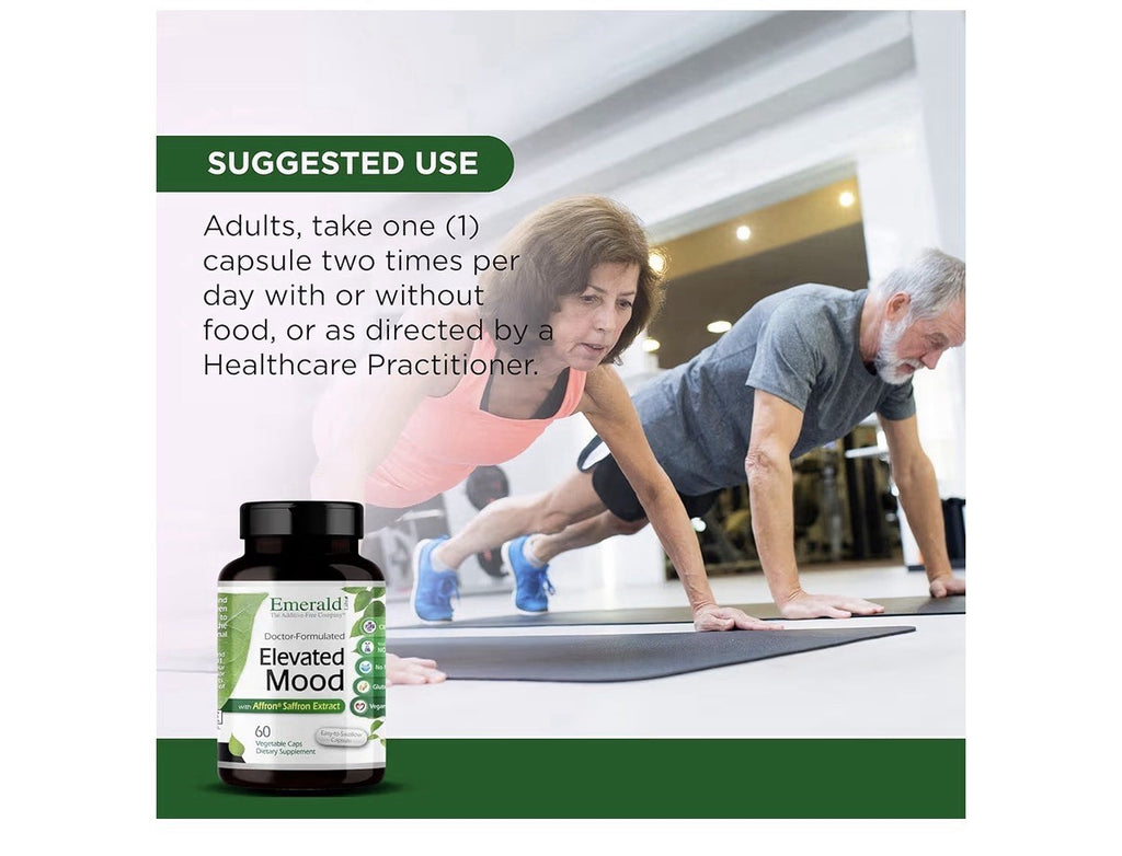 Emerald Labs Elevated Mood With Affron Saffron Extract Stress Management 60 Caps