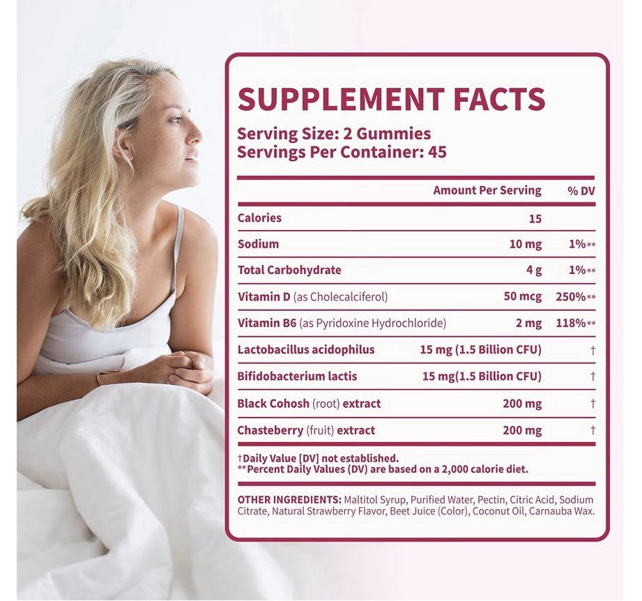 VEV Women’s Wellness Gummies Menopause Supports Daily Comfort & Balance 90gummie