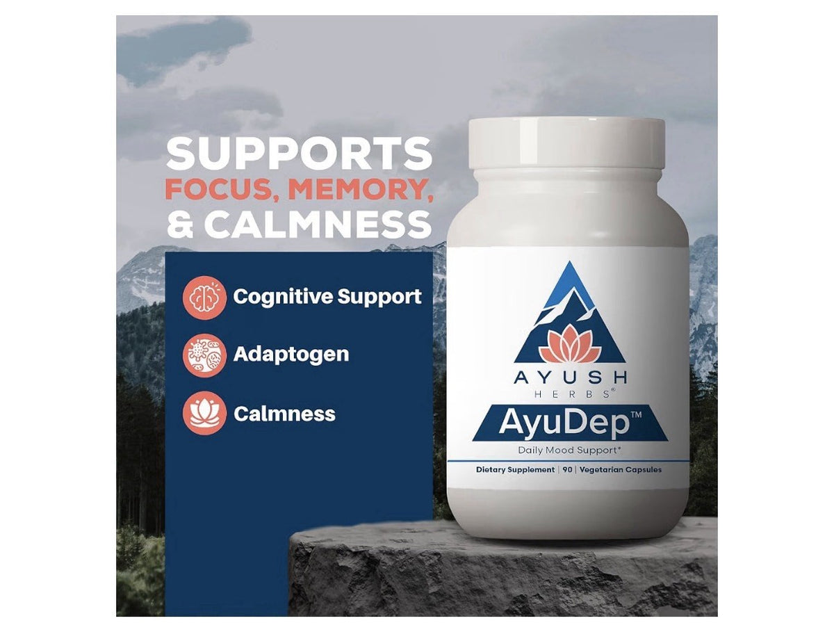 Ayush Herbs AyuDep Daily Mood Support Saffron & Ashwagandha 90 Capsules