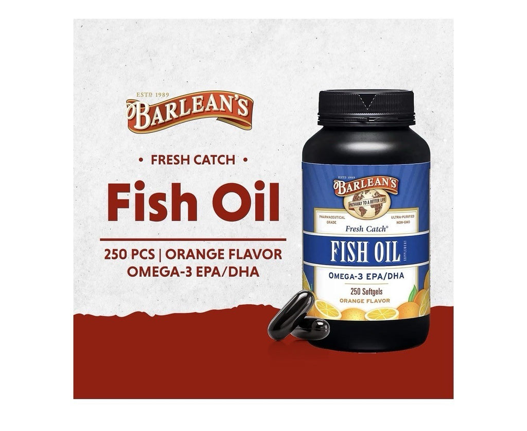Barlean's Fish Oil Omega 3 EPA DHA Joint Brain Heart Health 250 Softgels
